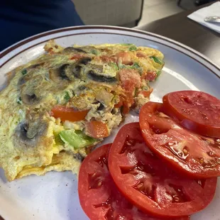 Veggie Omelette with side of Fresh Tomatoes