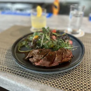 Wagyu Bavette w/salad &amp; champagne vinaigrette