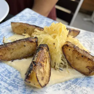 Spaghetti squash with apples and Muenster cheese