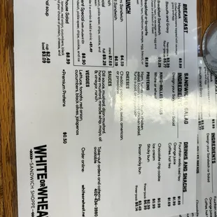 menu