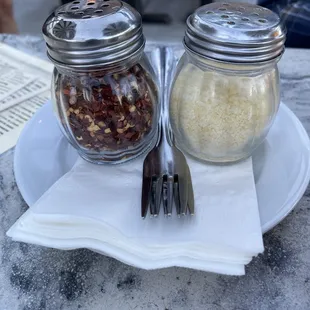 Crushed red pepper and Parmesan