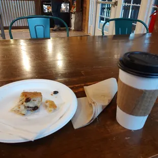 Coffee and what&apos;s left of the scone!