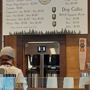 Drink menu.