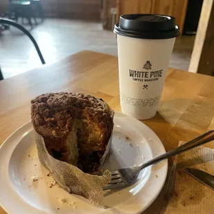 Blueberry muffin + latte