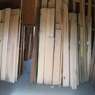 The hardwood room in the lumber yard- nice selection, very good prices
