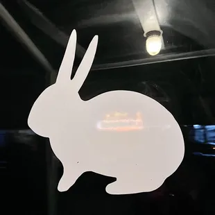 the silhouette of a rabbit