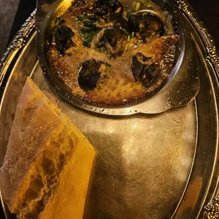 Escargot, deviled egg special and the best French Martini!