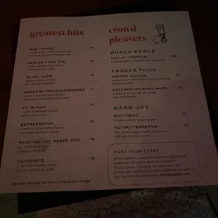 menu