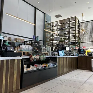 a coffee shop counter