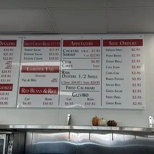 Menu board