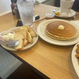 Pancakes come with your order of an omelette