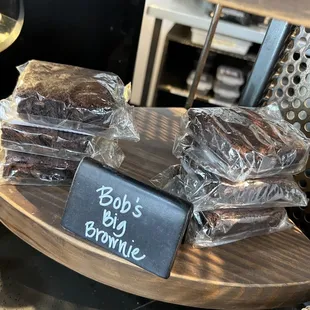 a stack of bags of brownies