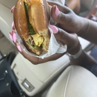 Brioche breakfast sandwich