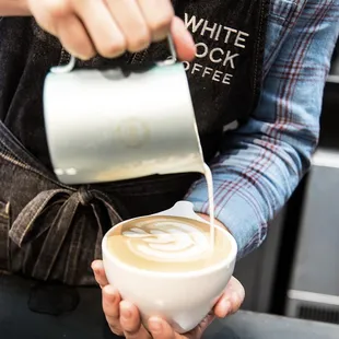 Beautiful latte art from Collin at Preston Center WRC