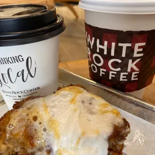 a piece of cake and a cup of coffee