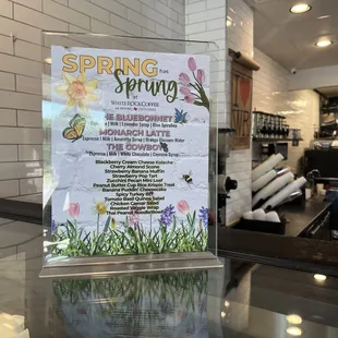 Spring drink menu