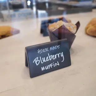 Scratch made blueberry muffins.