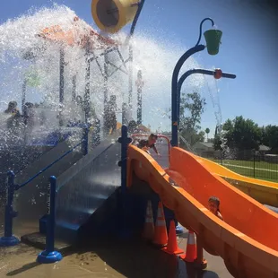 The "mini" slide and dump bucket!!!  (Height requirements for both slides)