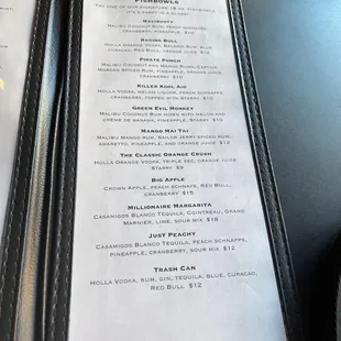 the menu