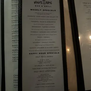 menu