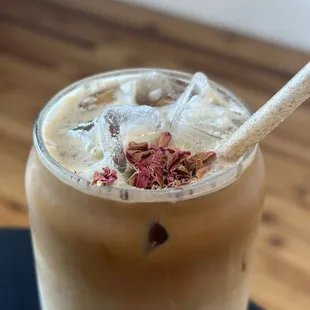 Iced rose latte