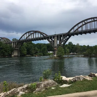 a bridge over a river