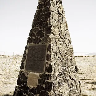 The Obelisk marking ground zero at the Trinity Site in New Mexico where the first nuclear bomb was detonated
