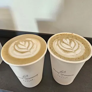 Left: Vanilla Latte ($6). Right: Spanish Latte ($6). I recommend both! 11/19/2023