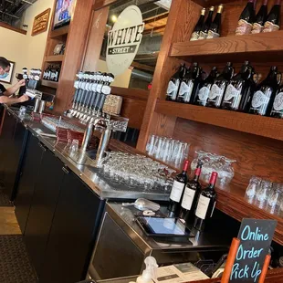 a bartender at the bar