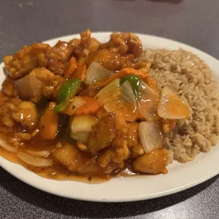 Sweet and Sour Chicken with Fried Rice