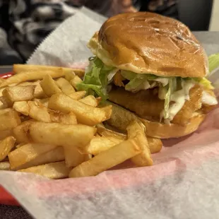 Fish Sandwich with French Fries