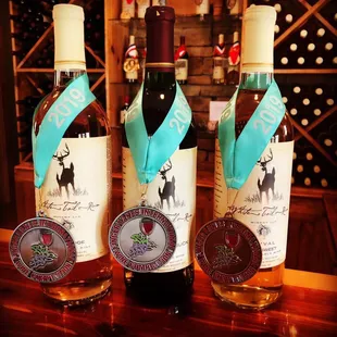 three bottles of wine