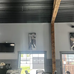 a dining room with tables and chairs