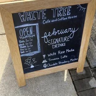 Specials and hours of operation