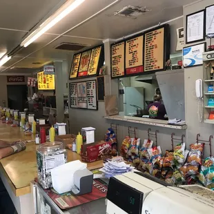 the counter and menus