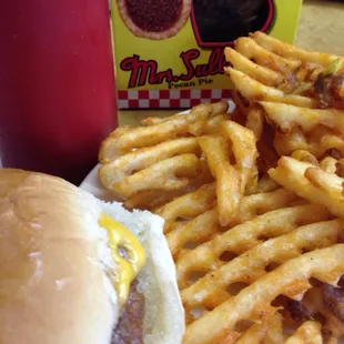 Yummy SLUGBURGER lunch. Order the waffle fries! #eatinglocal