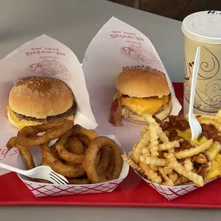 Large Marge, Big Ed, Onion Rings, Chili Cheese Fries