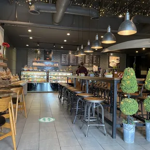 the interior of a bakery