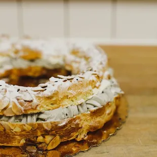 a close up of a pastry