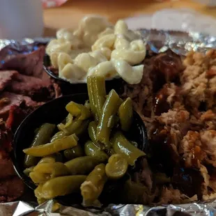 Pulled pork and brisket