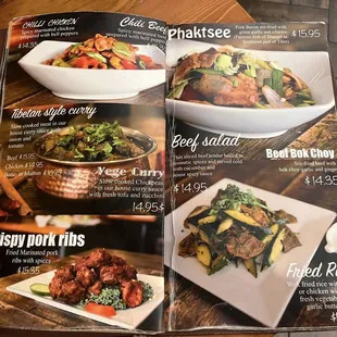 Meat entree menu pages