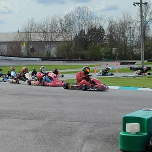 Getting ready to start a race.