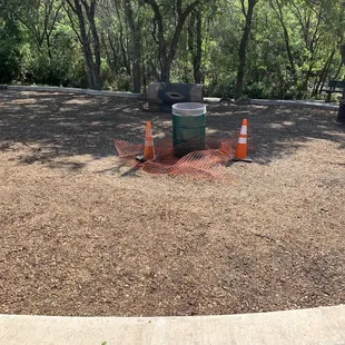 Merry go round is taken out. Finally. It has been broken for a long time