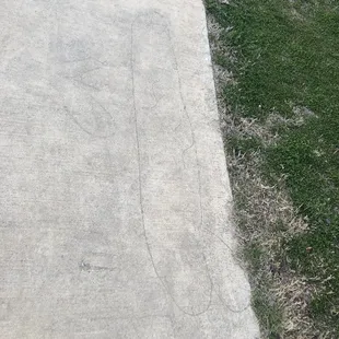 Penis carved into the sidewalk, real classy