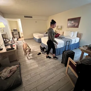Such a spacious room with nice floors
