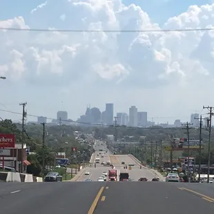 Looking down Clarksville Rd towards downtown Nashville