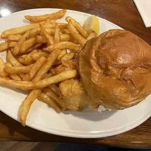 a burger and french fries