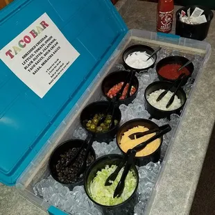 a variety of condiments