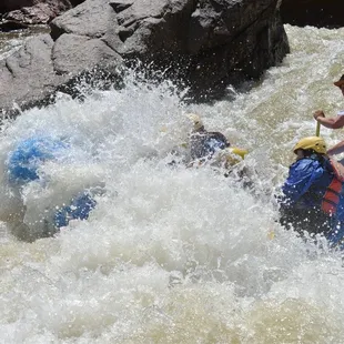 Sunshine!!! This was the first big rapids on our adventure.