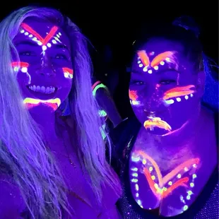 Black light disco party